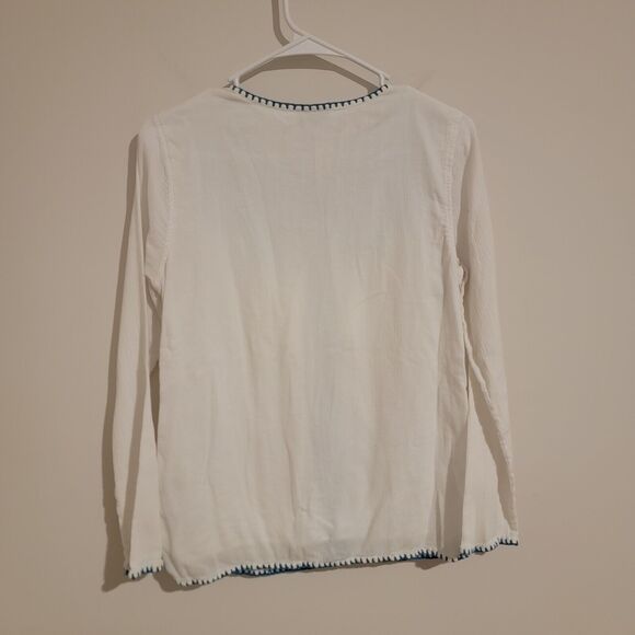 Charter Club‎ Womens Top Size 10 Petite Embroidered Boho Gauze Peasant Ren Faire - Picture 2 of 7